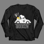 Brooklyn Nets Snoopy Driving Car with Basketball and Flag 4 Long Sleeves
