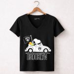 Brooklyn Nets Snoopy Driving Car with Basketball and Flag 6 Womens V Neck