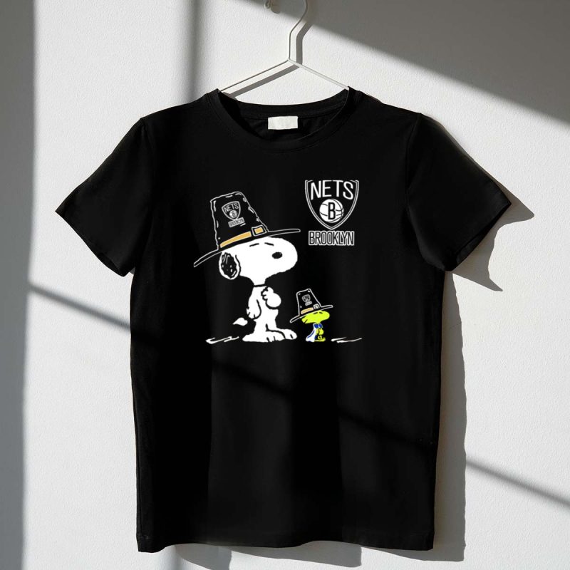 Brooklyn Nets Snoopy Woodstock Pilgrim Hats 1 T Shirt
