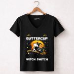 Buckle Up Buttercup Green Bay Packers Snoopy Witch Switch 7 Womens V Neck