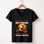 Buckle Up Buttercup San Francisco 49ers Snoopy Witch Switch Halloween 5 Womens V Neck1