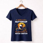 Buckle Up Buttercup Snoopy Chicago Bears You Just Flipped My Witch Switch 5 Womens V Neck