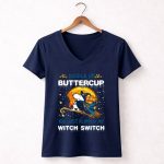 Buckle Up Buttercup Snoopy Jacksonville Jaguars Witch Switch 5 Womens V Neck