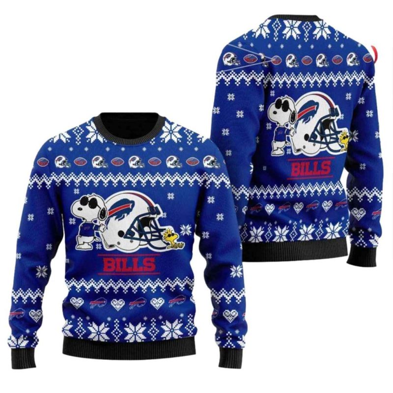 Buffalo Bills Helmet Snoopy Pattern Christmas Ugly Sweater 1.Jpg