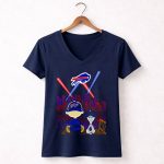Buffalo Bills Skyline With Snoopy And Charlie Brown On A Pier 5 Womens V Neck 1.jpg