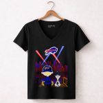 Buffalo Bills Skyline With Snoopy And Charlie Brown On A Pier 7 Womens V Neck 1.jpg