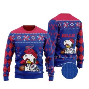 Buffalo Bills Snoopy Christmas Cheer Ugly Sweater 1.jpg