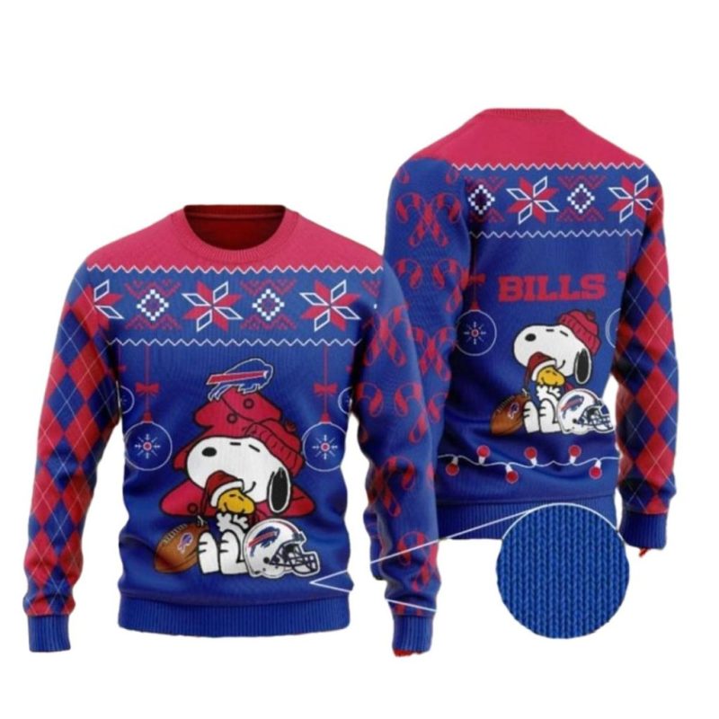 Buffalo Bills Snoopy Christmas Cheer Ugly Sweater 1.Jpg