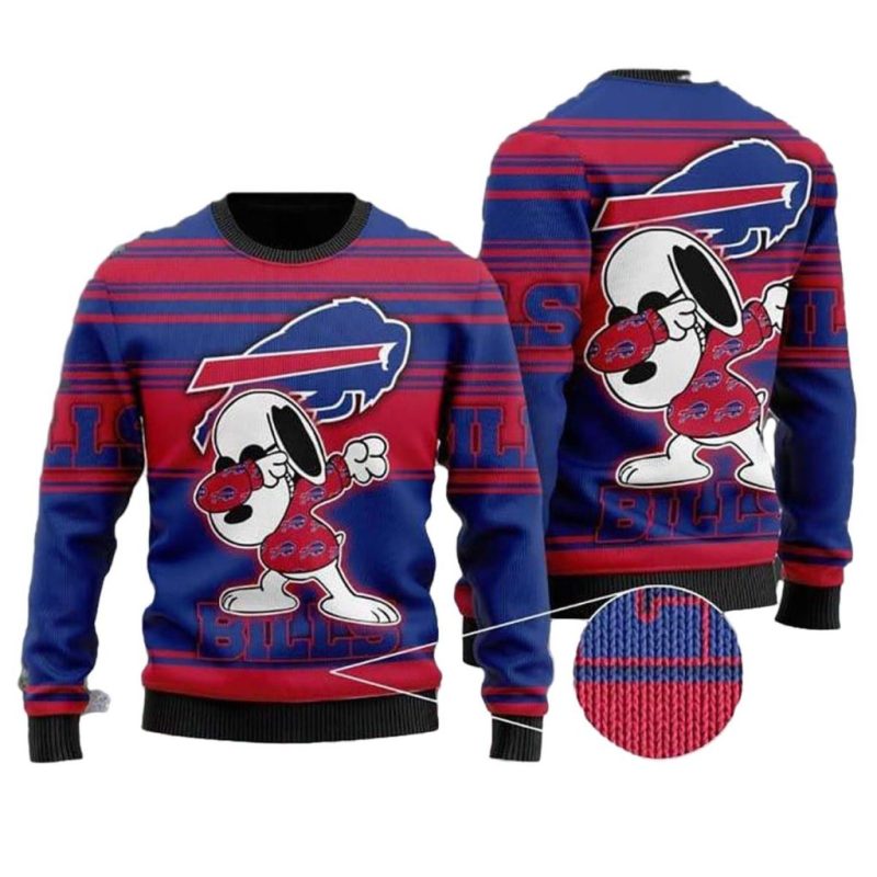 Buffalo Bills Snoopy Dabbing Ugly Sweater 1.Jpg