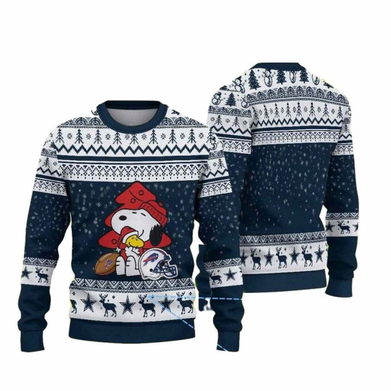 Buffalo Bills Snoopy Hugging Woodstock Football Ugly Sweater 1.Jpg