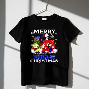 Buffalo Bills Snoopy Merry Christmas with Peanuts Characters and Festive Tree 1 T Shirt.jpg