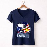 Buffalo Sabres Ice Hockey Snoopy And Woodstock For 4th Of July 5 Womens V Neck.jpg