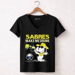 Buffalo Sabres Make Me Drink Snoopy Sports Fan 7 Womens V Neck.jpg