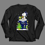 Buffalo Sabres Snoopy Christmas Gift with Woodstock and Holiday Tree 4 Long Sleeves.jpg