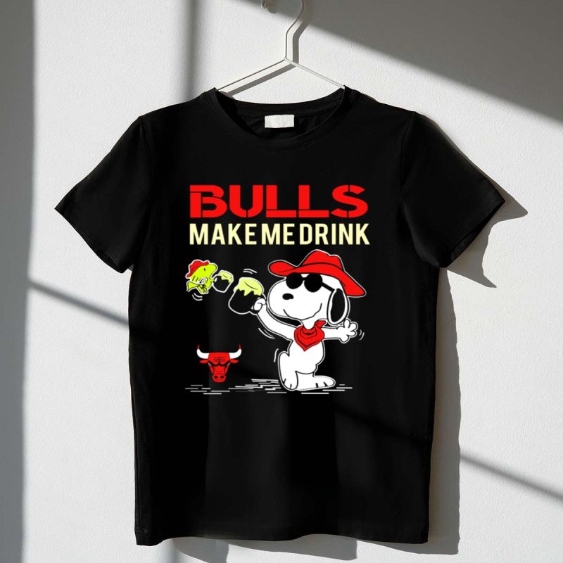 Bulls Make Me Drink Snoopy Chicago Bulls Fans 1 T Shirt