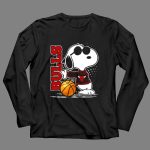Bulls Snoopy With Basketball And Chicago Bulls Red 4 Long Sleeves
