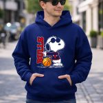 Bulls Snoopy With Basketball And Chicago Bulls Red 8 Hoodie