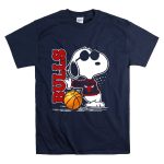 Bulls Snoopy With Basketball And Chicago Bulls Red T Shirt 7