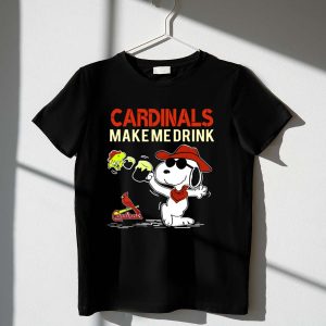 Cardinals Make Me Drink Snoopy With Hat And Beer For St Louis Fans Shirt