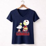 Cardinals Snoopy Fans Arizona Football Team Peanuts Characters 5 Womens V Neck