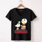 Cardinals Snoopy Fans Arizona Football Team Peanuts Characters 7 Womens V Neck