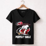 Carolina Hurricanes Snoopy Perfect Smile The Peanuts 7 Womens V Neck.jpg