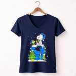 Carolina Panthers And Snoopy Christmas Celebration 5 Womens V Neck
