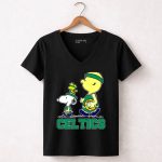 Celtics Snoopy And Friends With Basketball 6 Womens V Neck