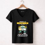Charlie And Snoopy Forever Green Bay Packers Fan Football 7 Womens V Neck