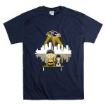 Charlie Brown And Snoopy Dog Watching City Baltimore Ravens T Shirt 7