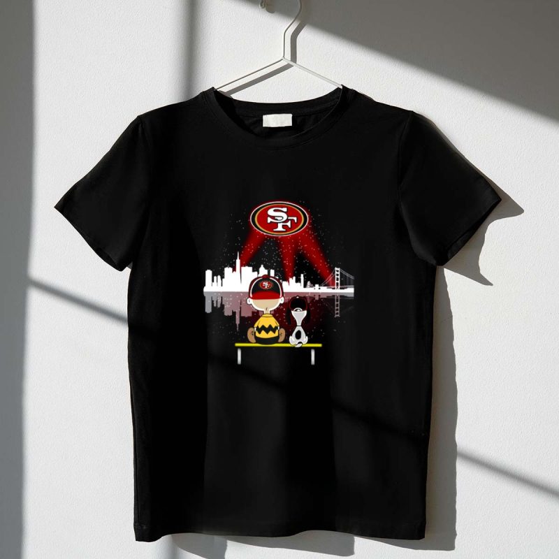 Charlie Brown And Snoopy Dog Watching City San Francisco 49Ers 1 T Shirt