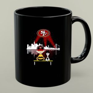 Charlie Brown And Snoopy Dog Watching City San Francisco 49ers 1 mug 1.jpg