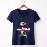 Charlie Brown And Snoopy Dog Watching Kansas City Chiefs 5 Womens V Neck