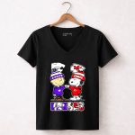 Charlie Brown And Snoopy Kansas Wildcats And Chiefs 7 Womens V Neck