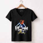Charlie Brown And Snoopy Watching City Baltimore Orioles 7 Womens V Neck