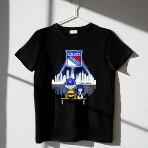 Mashup Charlie Brown And Snoopy Watching City New York Rangers Shirt
