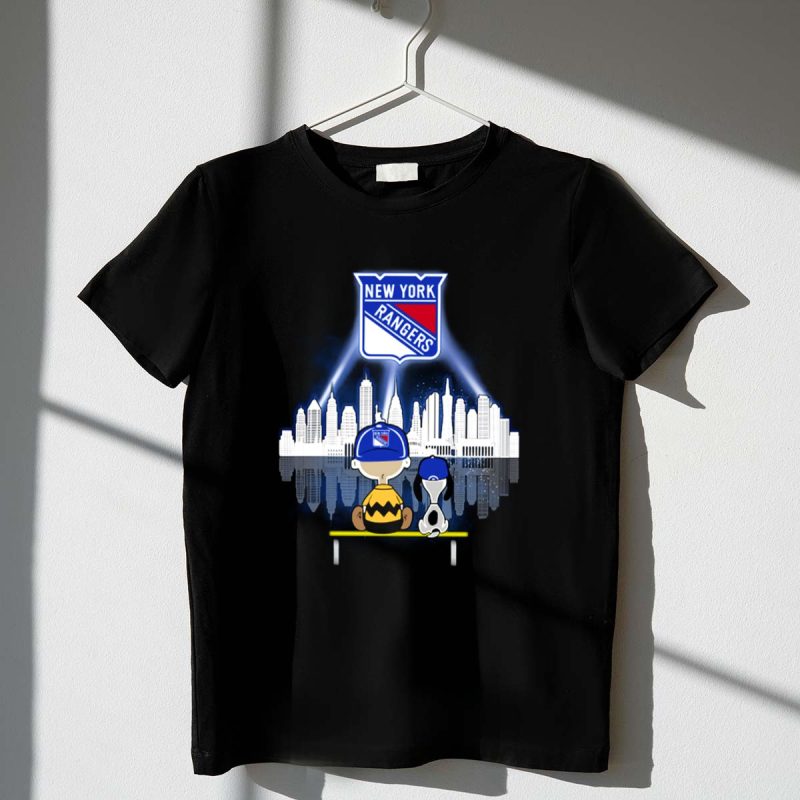 Charlie Brown And Snoopy Watching City New York Rangers 1 T Shirt
