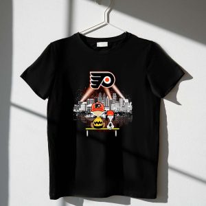 Charlie Brown And Snoopy Watching City Philadelphia Flyers Shirt