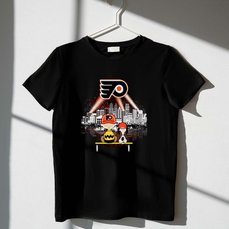 Charlie Brown And Snoopy Watching City Philadelphia Flyers 1 T Shirt