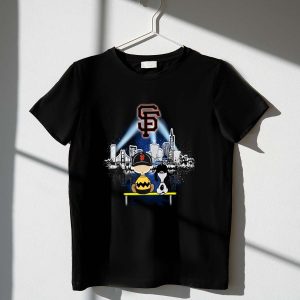 Charlie Brown And Snoopy Watching City San Francisco Giants Shirt