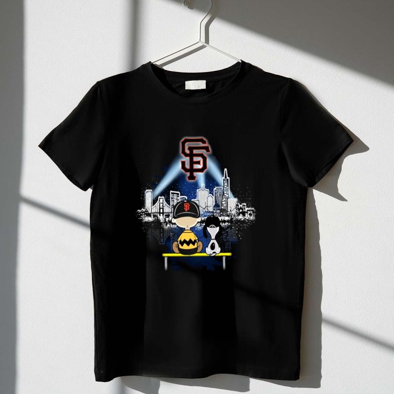 Charlie Brown And Snoopy Watching City San Francisco Giants 1 T Shirt