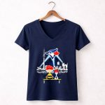 Charlie Brown And Snoopy Watching City Toronto Blue Jays 5 Womens V Neck.jpg