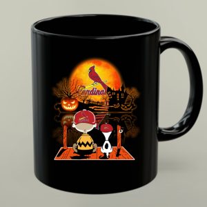 Charlie Brown And Snoopy Watching St Louis Cardinals Halloween 1 mug.jpg