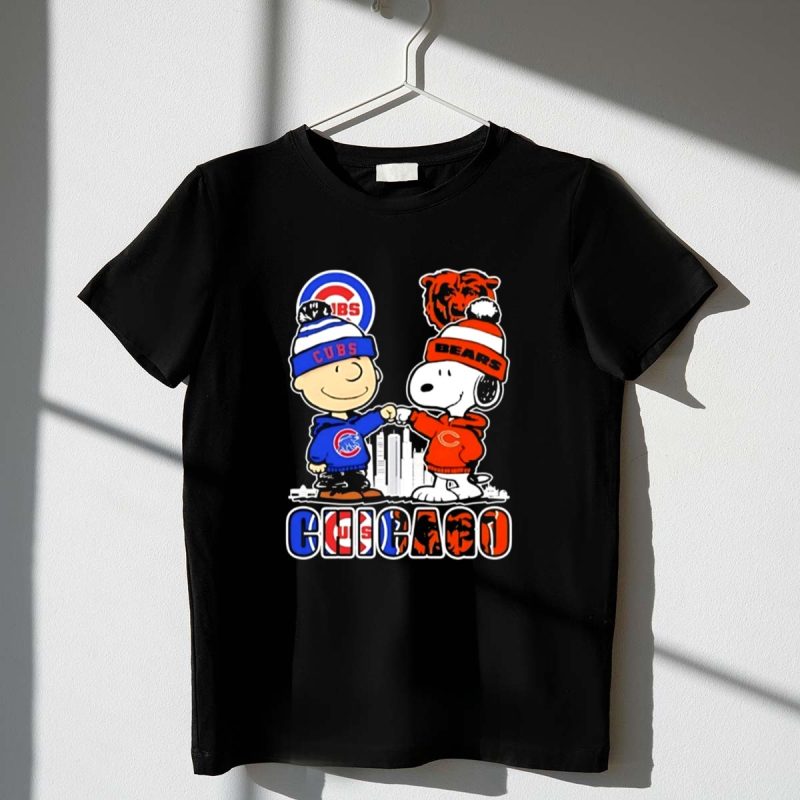 Charlie Brown And Snoopy X Chicago Cubs And Chicago Bears 1 T Shirt