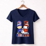 Charlie Brown And Snoopy X Chicago Cubs And Chicago Bears 5 Womens V Neck