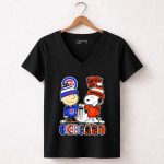 Charlie Brown And Snoopy X Chicago Cubs And Chicago Bears 7 Womens V Neck