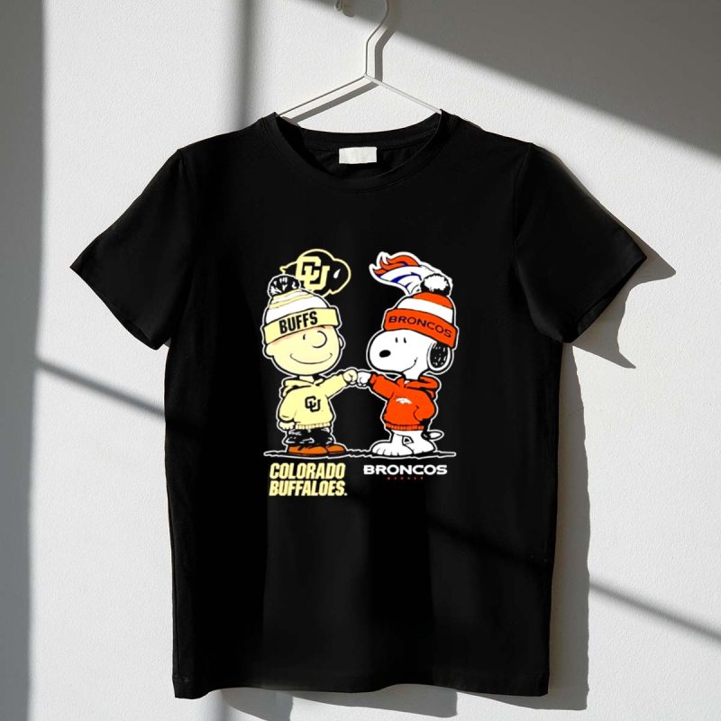 Charlie Brown Colorado Buffaloes And Snoopy Denver Broncos 1 T Shirt