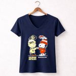 Charlie Brown Colorado Buffaloes and Snoopy Denver Broncos 5 Womens V Neck