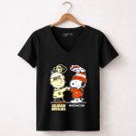 Charlie Brown Colorado Buffaloes and Snoopy Denver Broncos 7 Womens V Neck