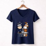 Charlie Brown Dallas Cowboys Touch Hand Snoopy Texas Longhorns Skyline 5 Womens V Neck